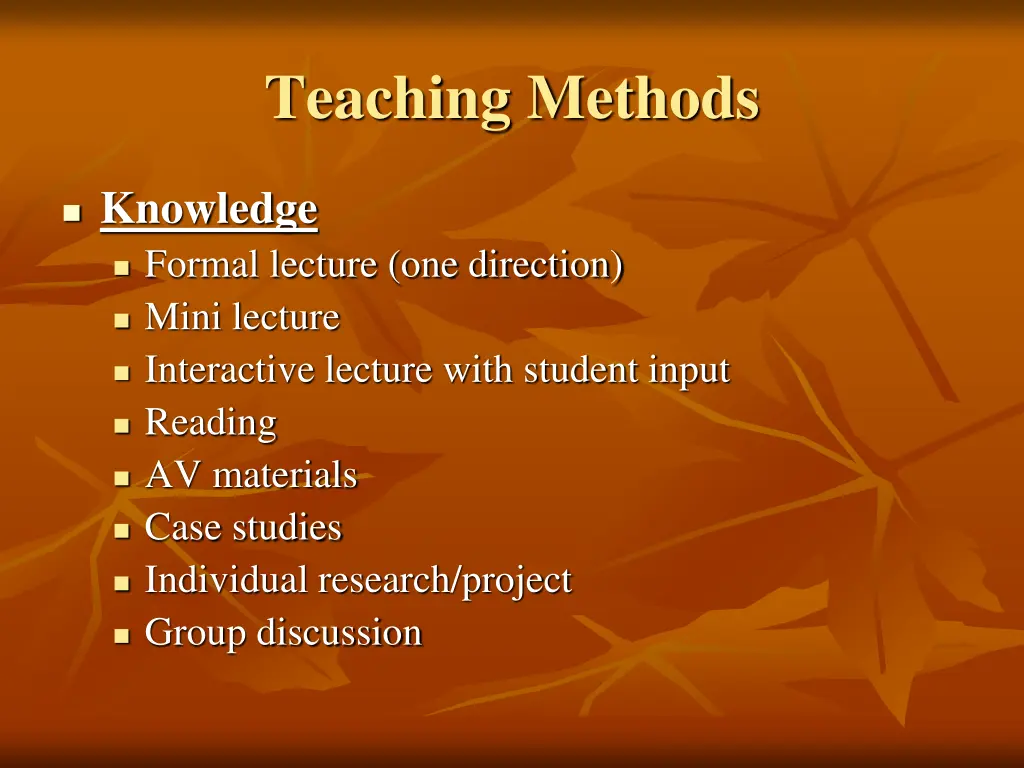 teaching methods