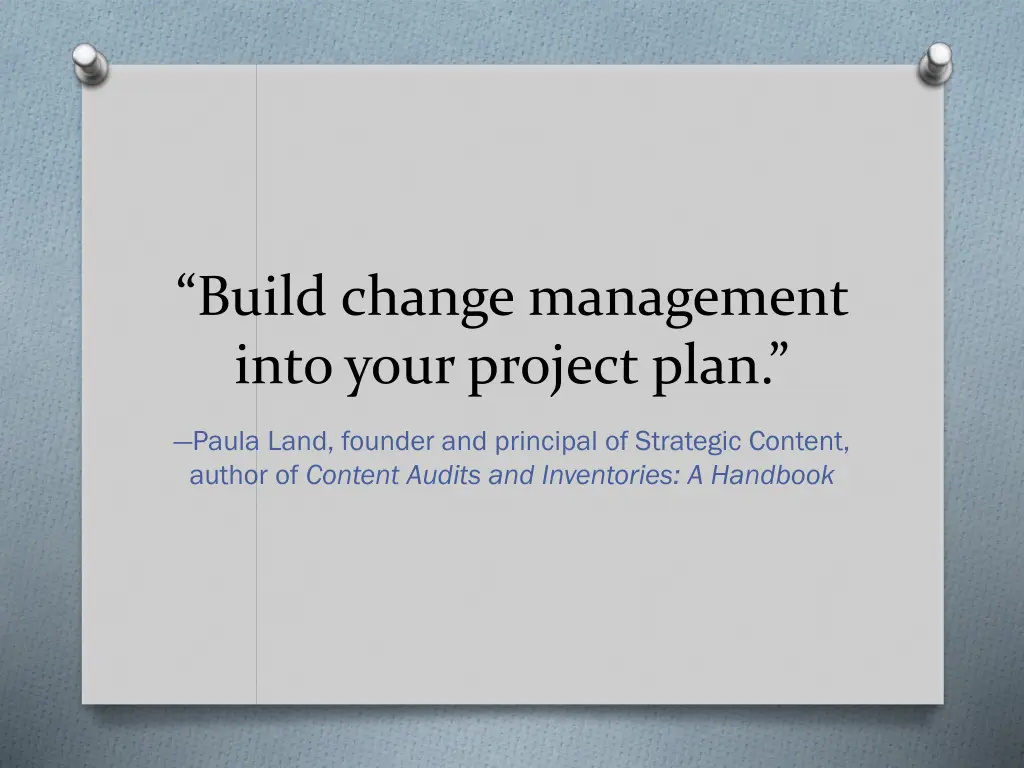 build change management into your project plan