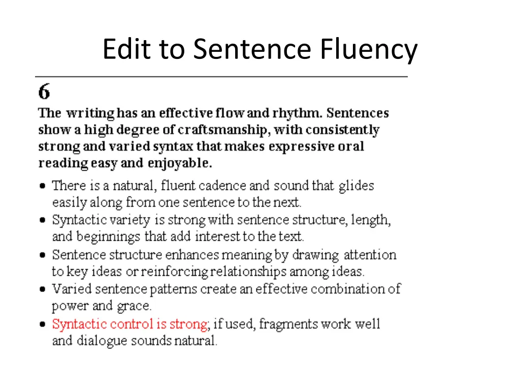 edit to sentence fluency