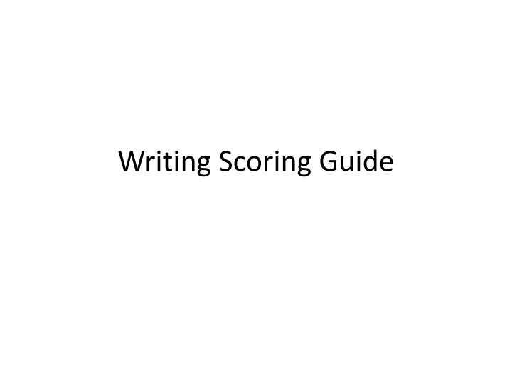 writing scoring guide