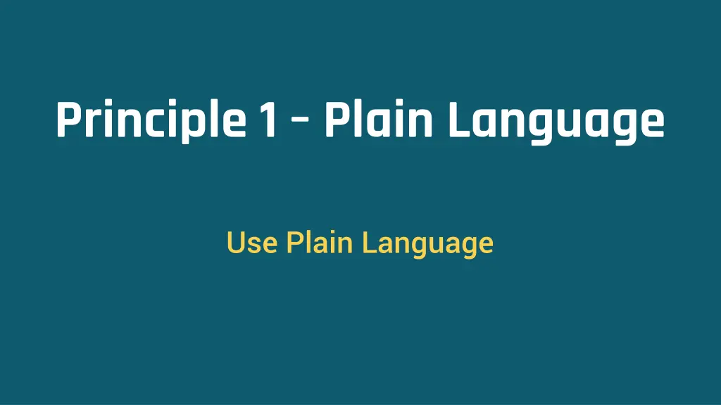 principle 1 plain language