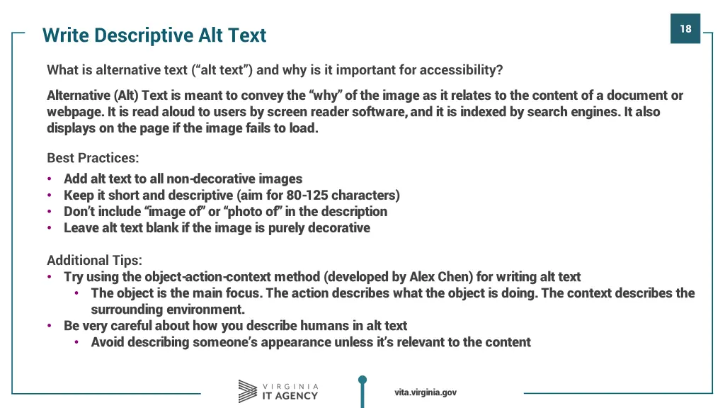 write descriptive alt text