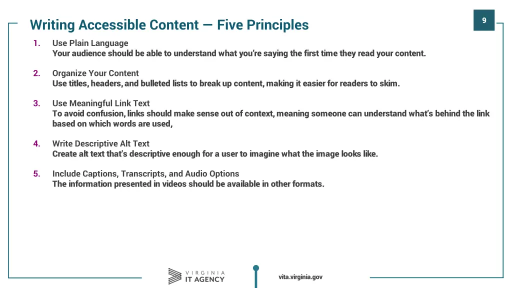 writing accessible content five principles