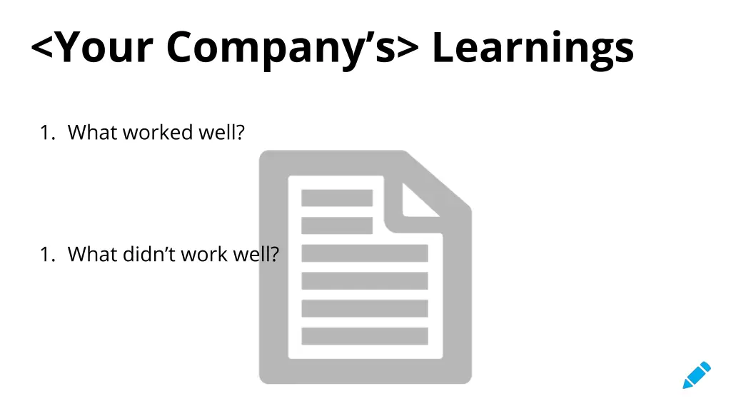 your company s learnings