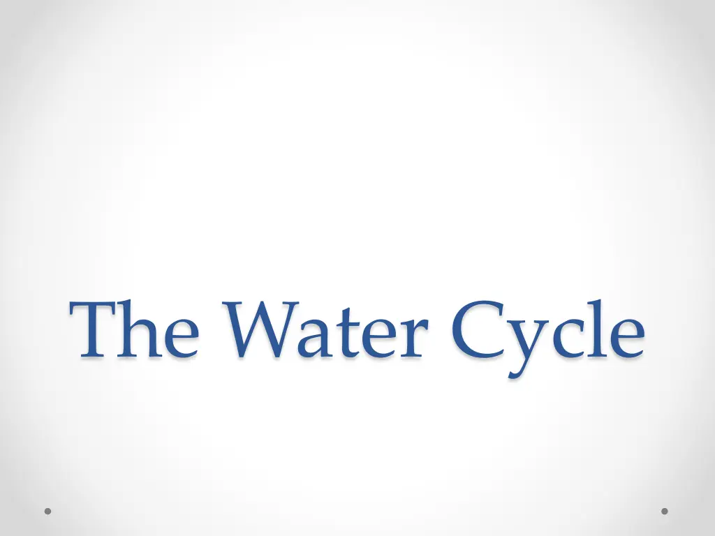 the water cycle