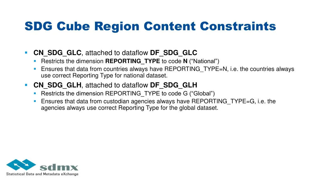 sdg cube region content constraints