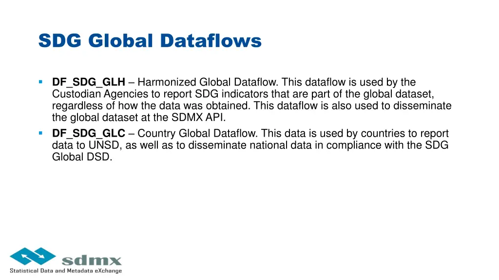 sdg global dataflows