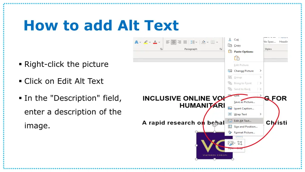 how to add alt text