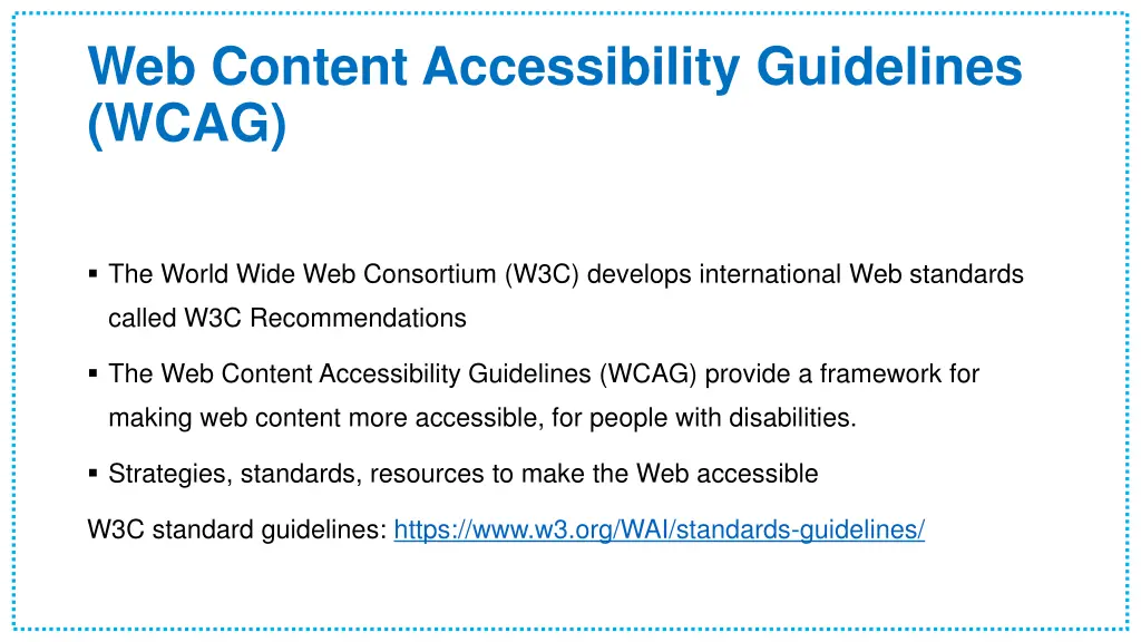 web content accessibility guidelines wcag