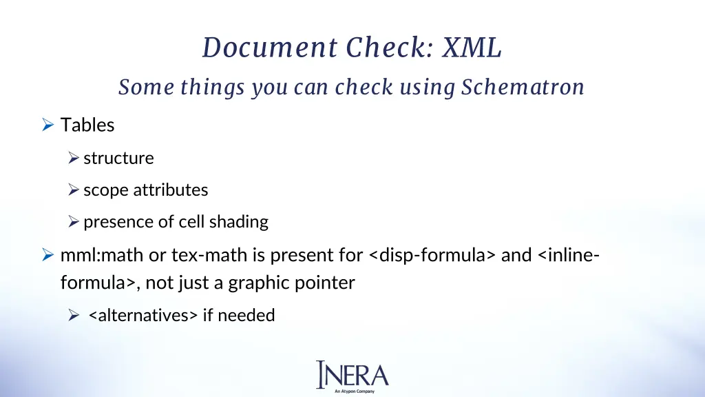 document check xml some things you can check 2