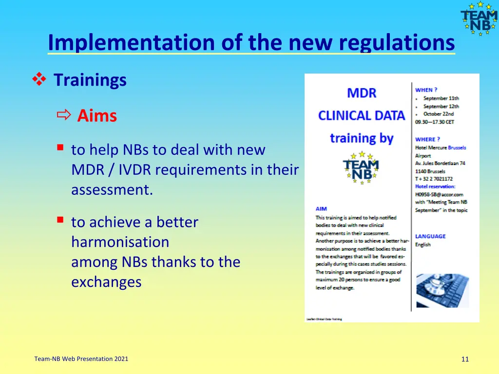 implementation of the new regulations 2