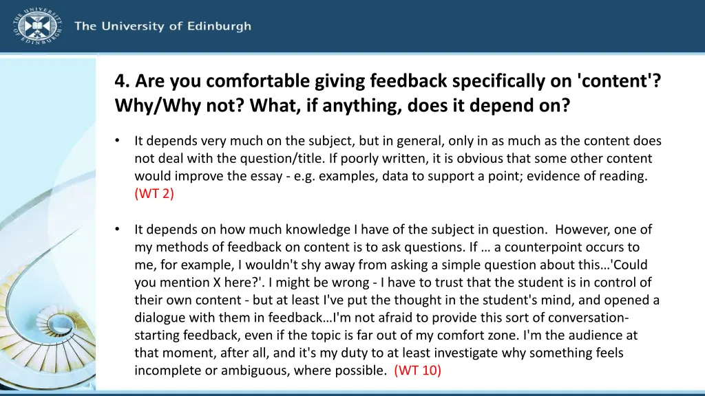 4 are you comfortable giving feedback