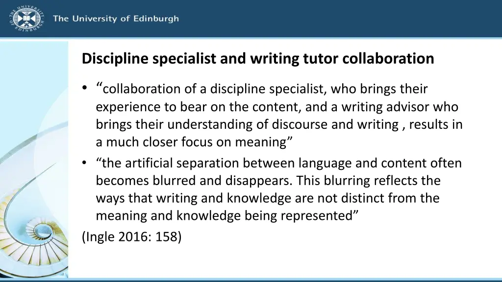 discipline specialist and writing tutor