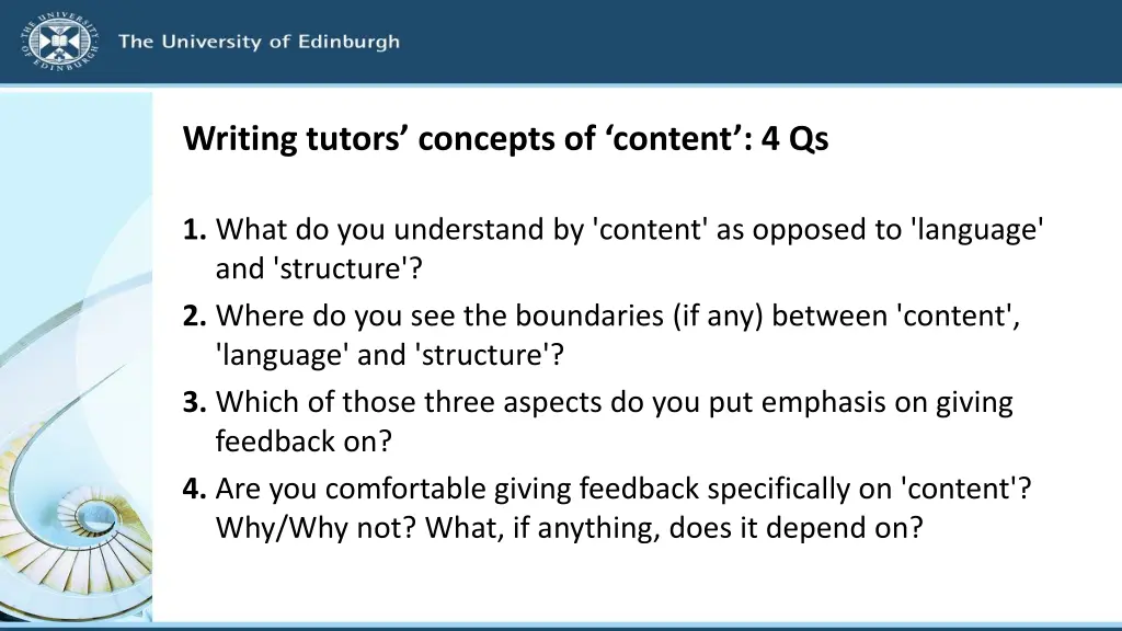 writing tutors concepts of content 4 qs