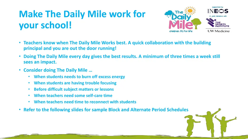 make the daily mile work for your school