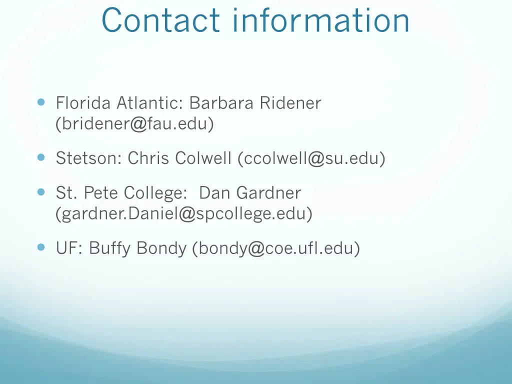 contact information