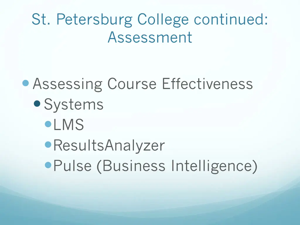 st petersburg college continued assessment