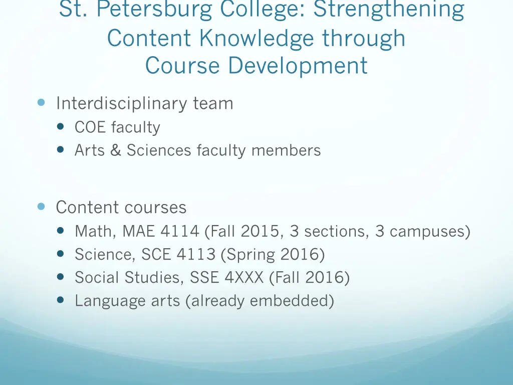 st petersburg college strengthening content