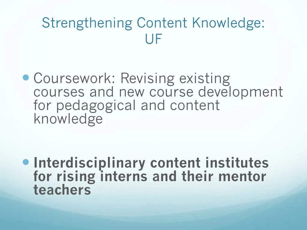 strengthening content knowledge uf