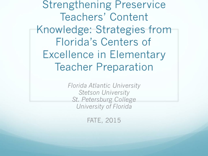 strengthening preservice teachers content