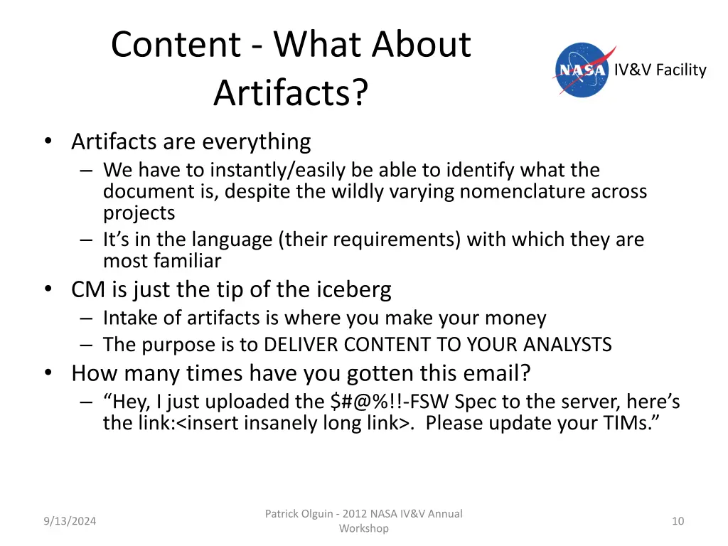 content what about artifacts artifacts