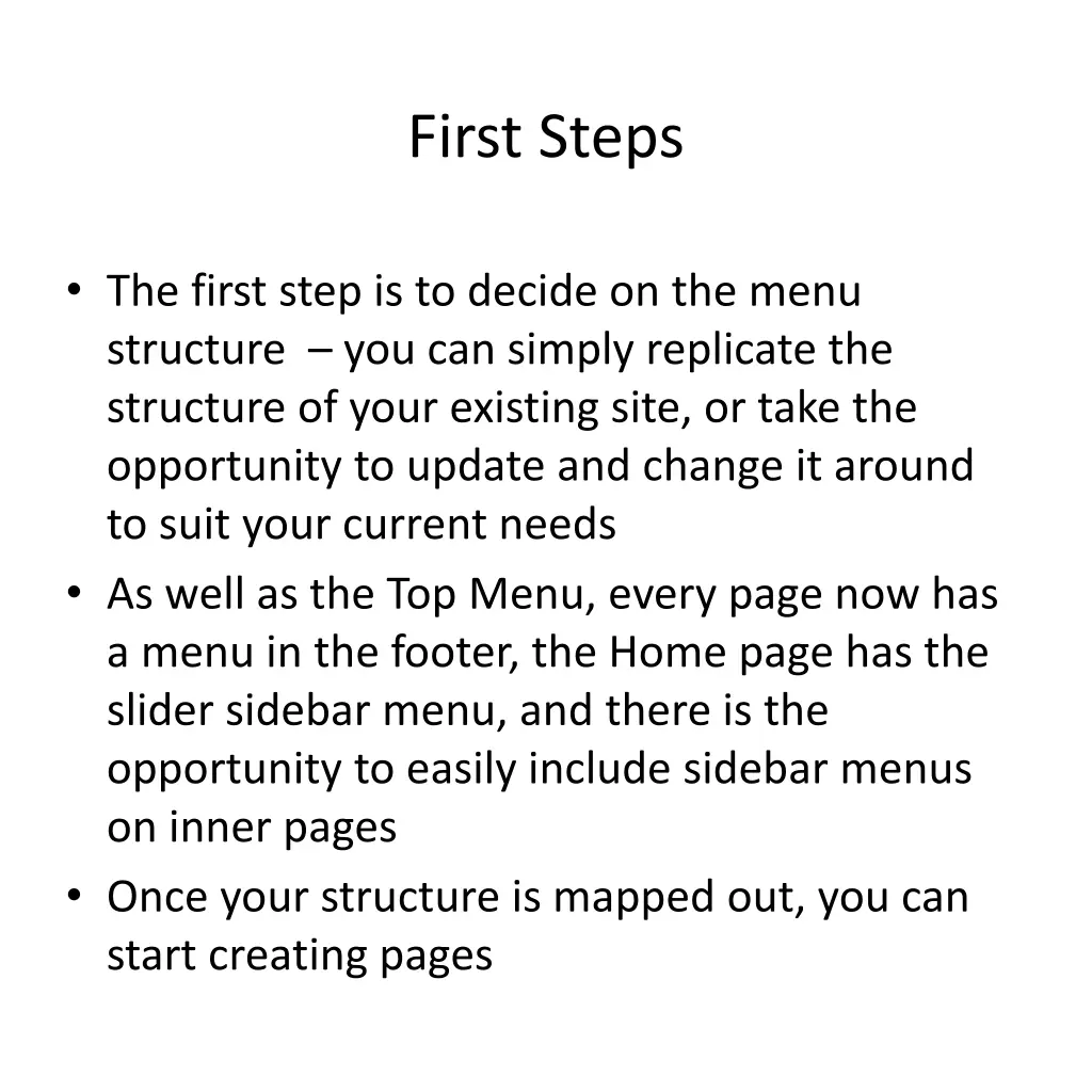 first steps