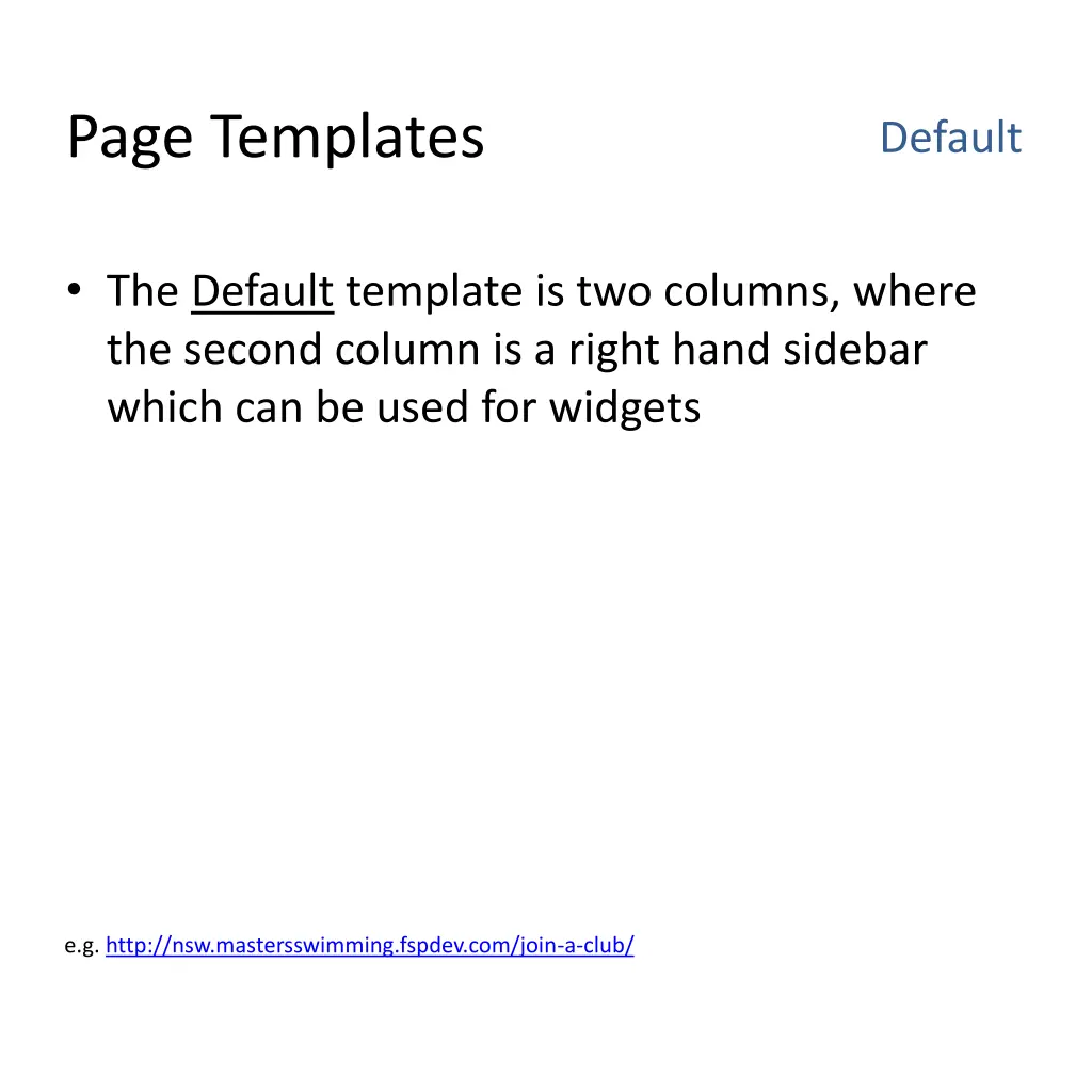 page templates