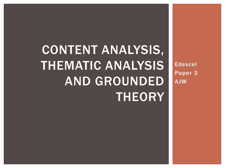 content analysis thematic analysis and grounded