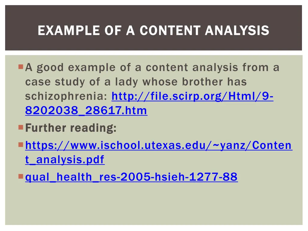 example of a content analysis example