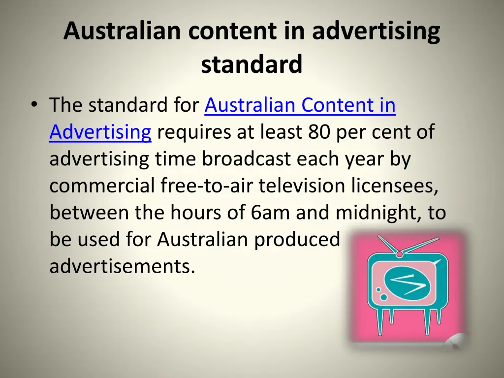 australian content in advertising standard