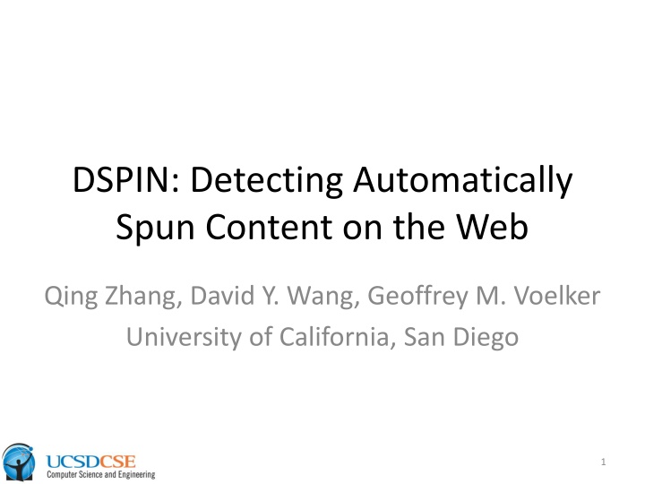 dspin detecting automatically spun content