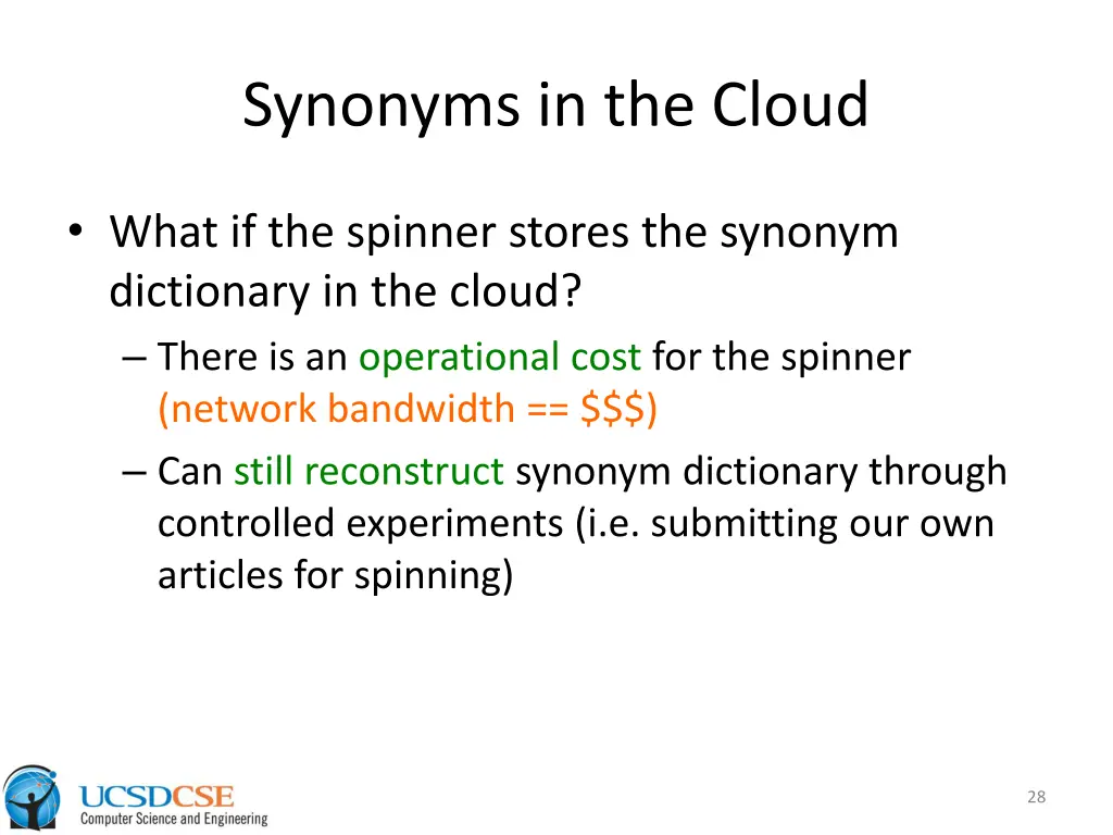 synonyms in the cloud