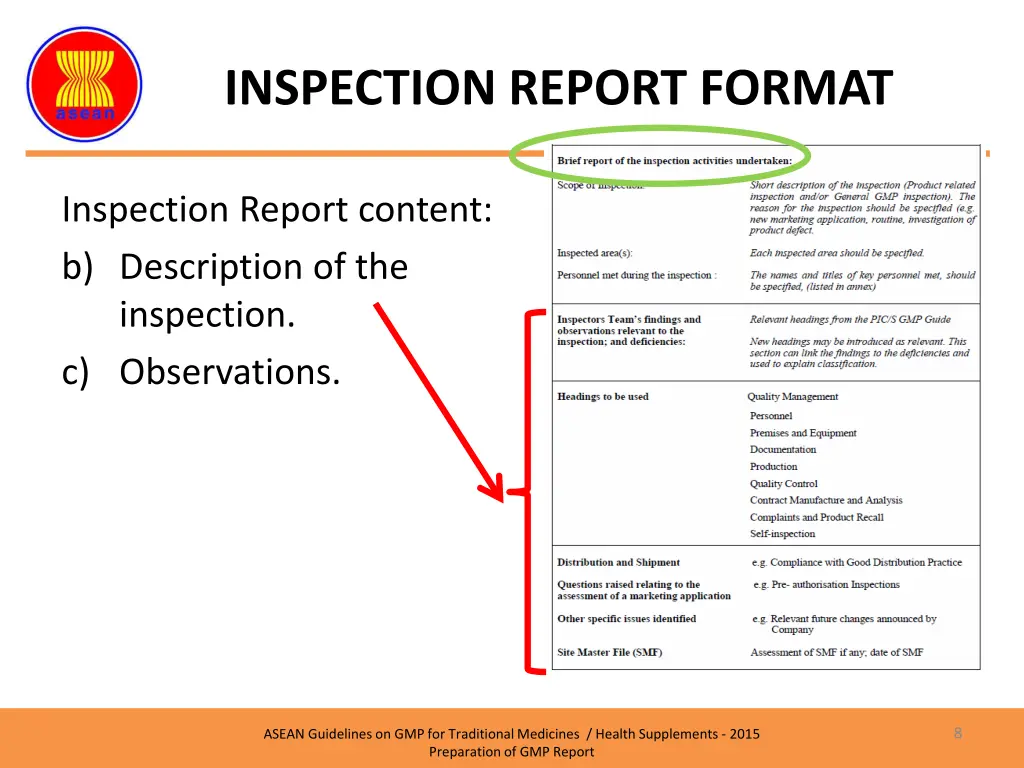 inspection report format 1