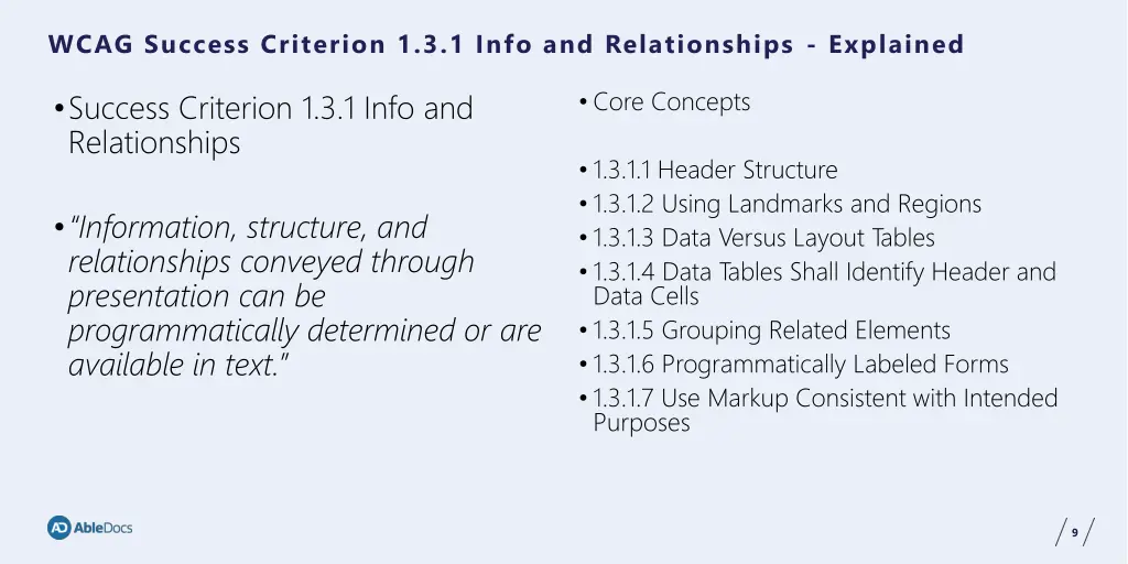 wcag success criterion 1 3 1 info 2