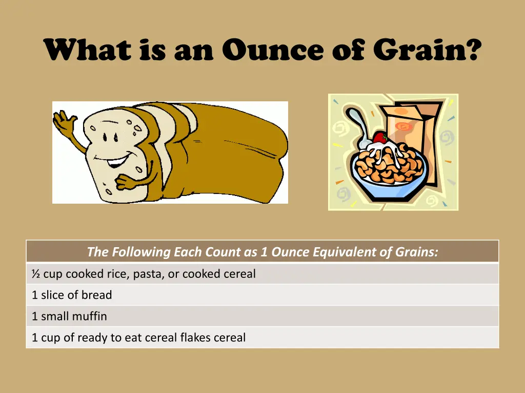 what is an ounce of grain