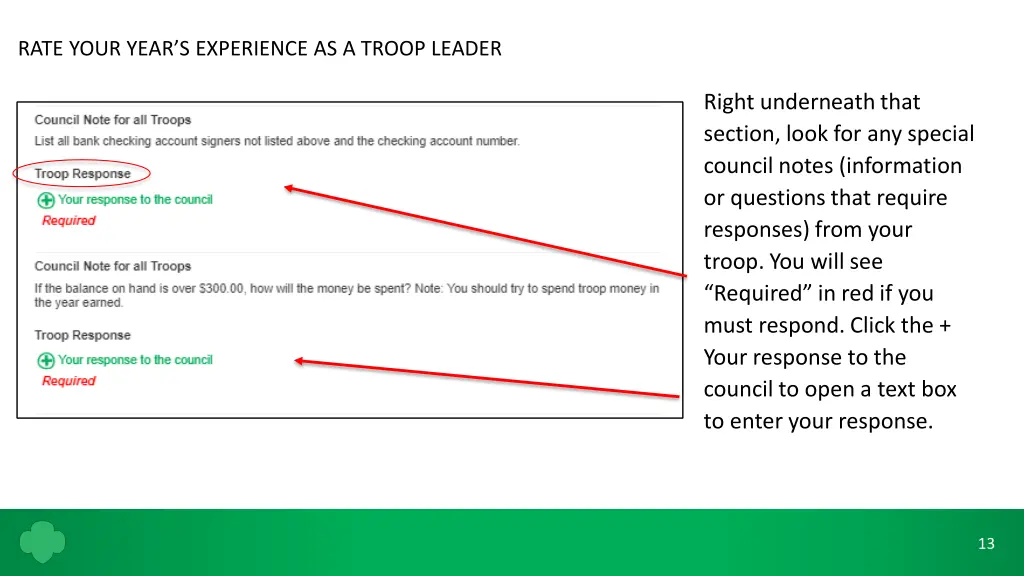 rate your year s experience as a troop leader