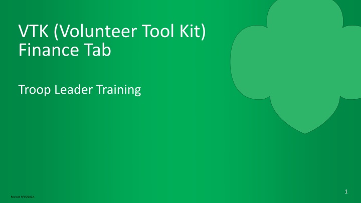 vtk volunteer tool kit finance tab