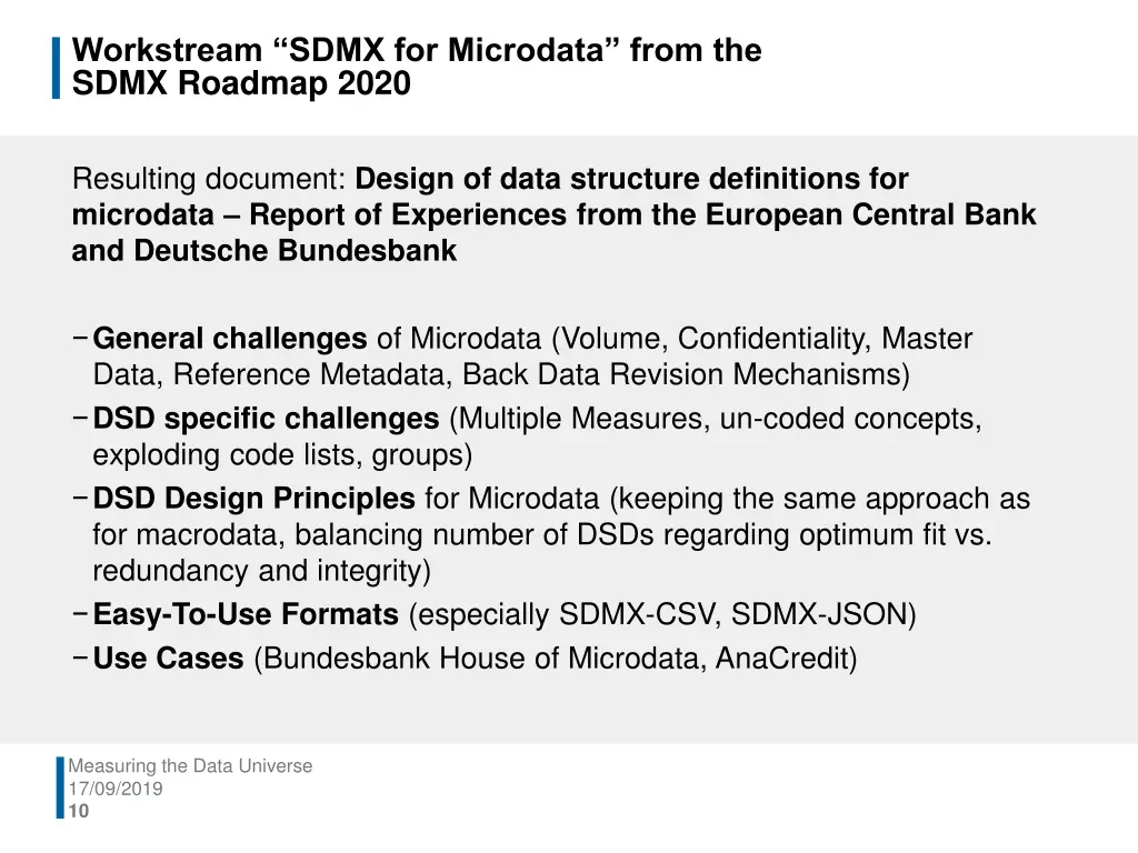 workstream sdmx for microdata from the sdmx