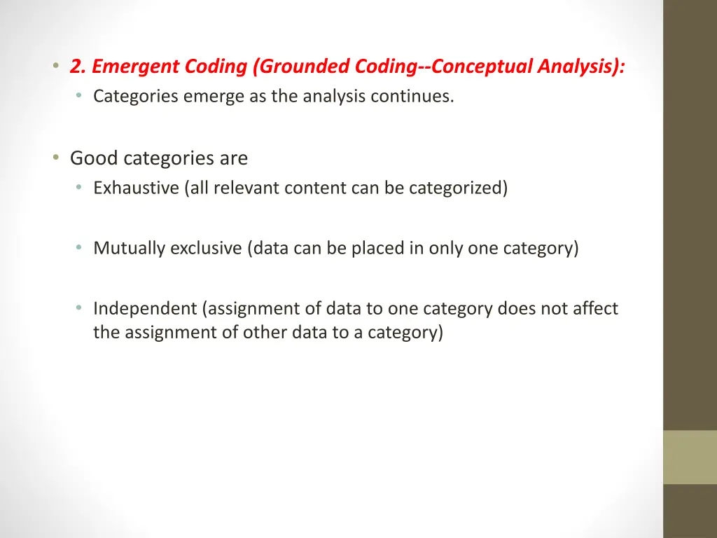 2 emergent coding grounded coding conceptual