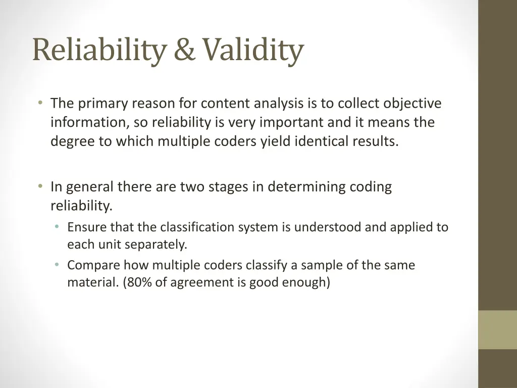 reliability validity