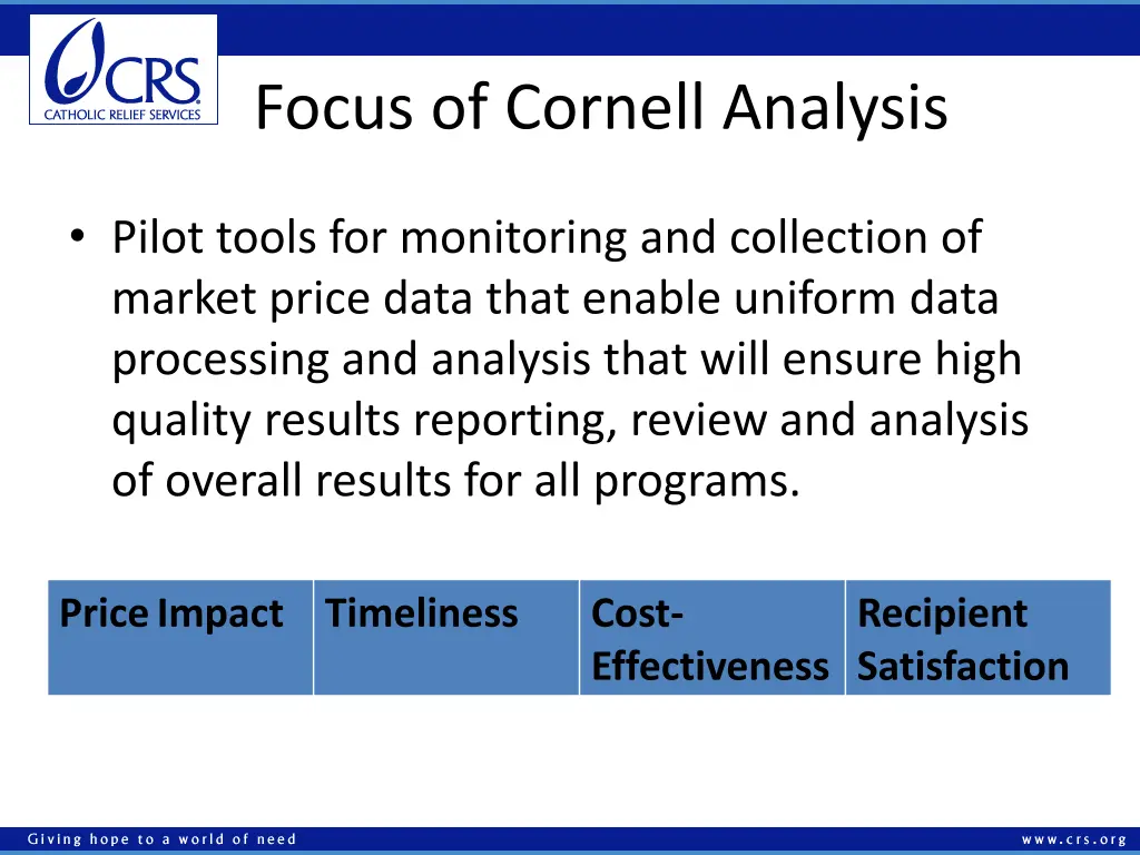 focus of cornell analysis