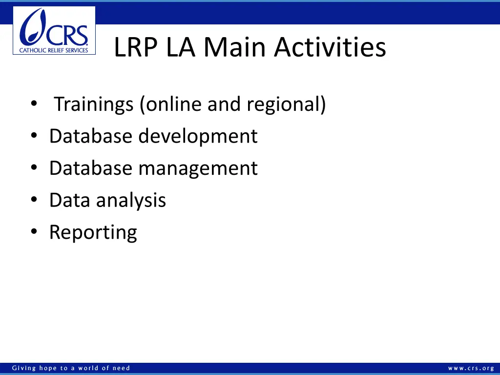 lrp la main activities