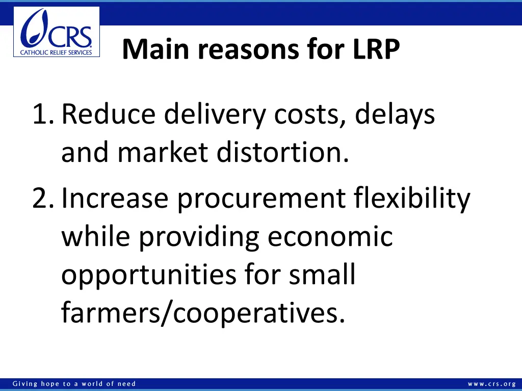 main reasons for lrp