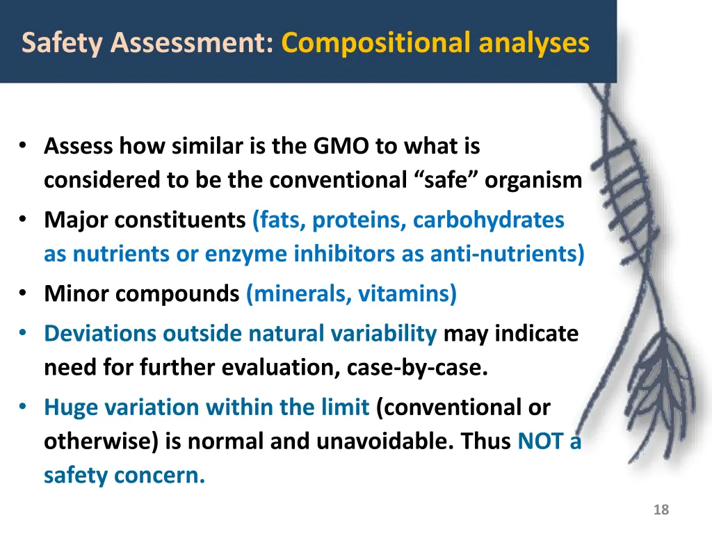 safety assessment compositional analyses