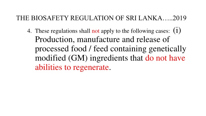 the biosafety regulation of sri lanka 2019