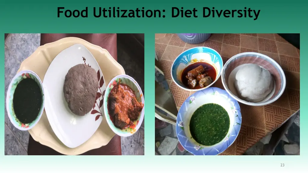 food utilization diet diversity