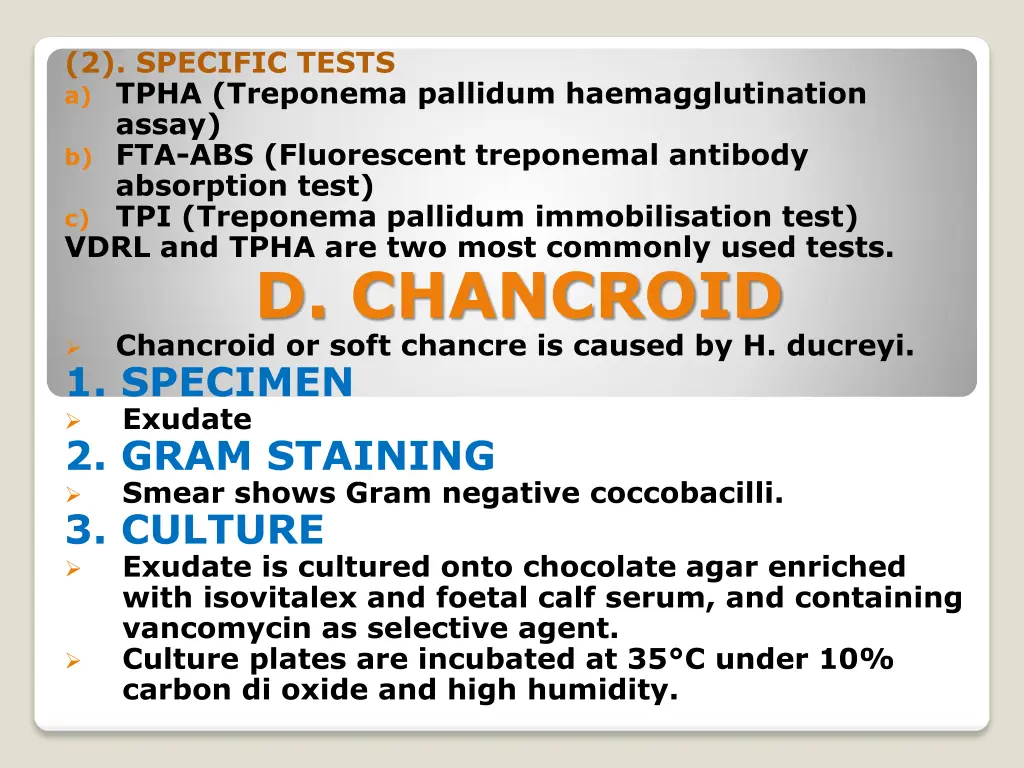 2 specific tests a tpha treponema pallidum