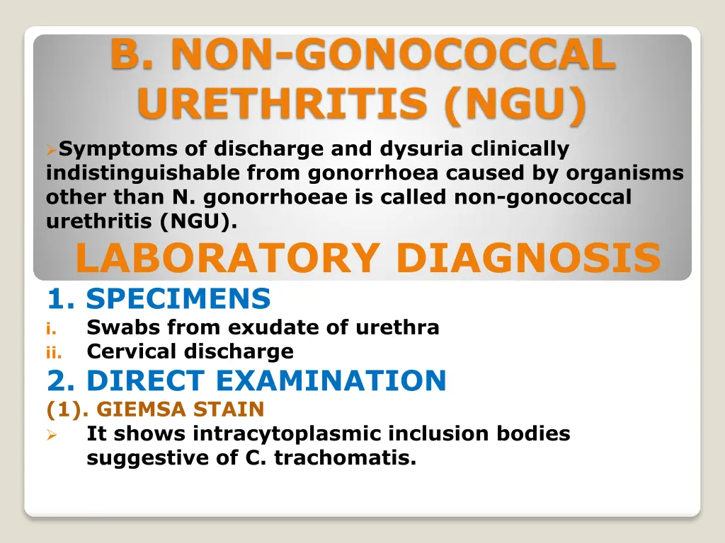 b non gonococcal urethritis ngu