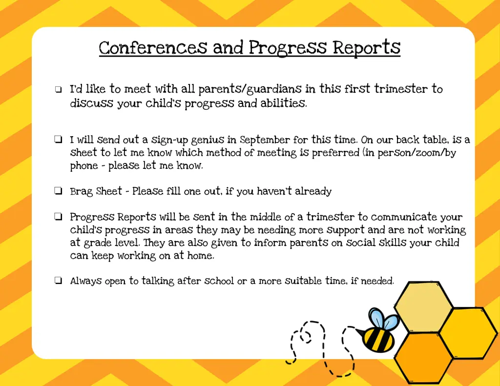 conferences and progress reports