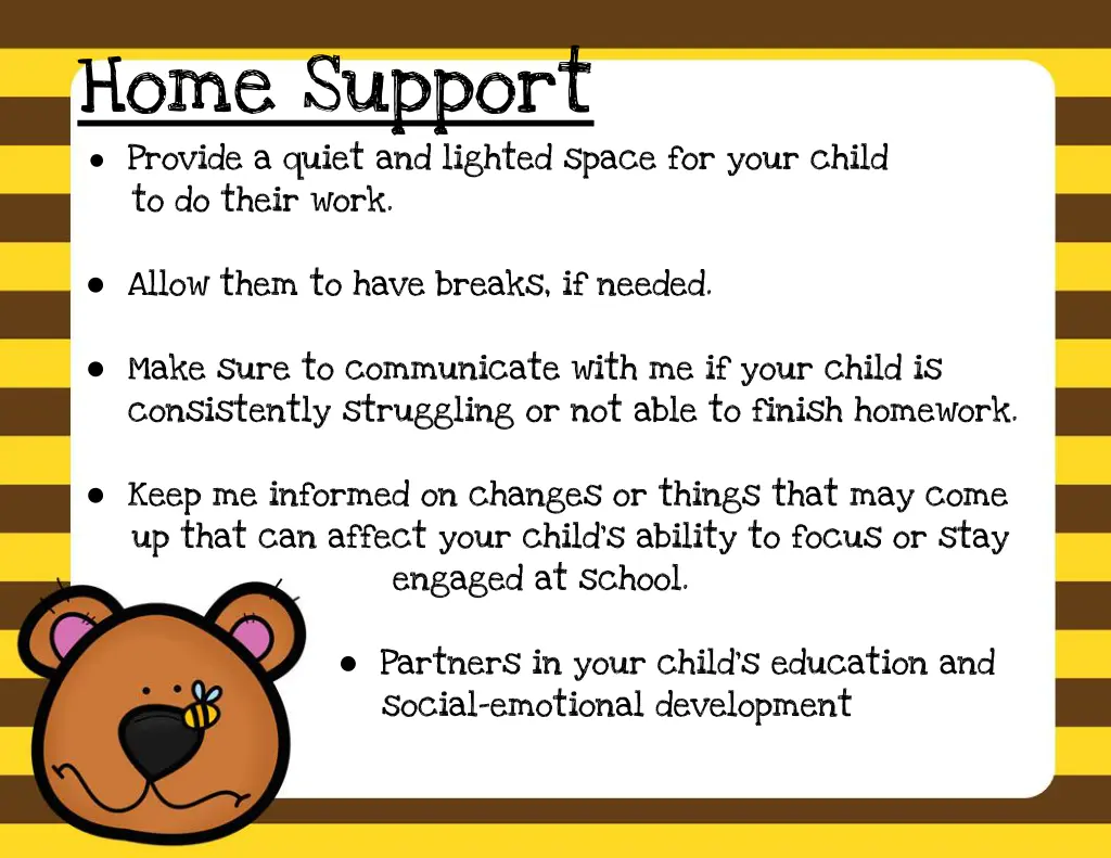 home support provide a quiet and lighted space